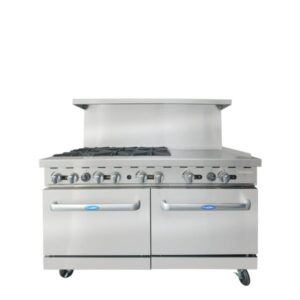 AGR-6B24GR — 60″ Gas Range with Six (6) Open Burners & 24″ Griddle