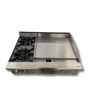 HOT ZONE  36 inch Gas Cooktop with 12 inch 2 Burner Hot Plate and 24 inch Manual Griddle  110,000 BTU