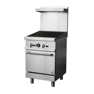 HOT ZONE  24 inch Gas Range - Char Broiler top with Standard Oven 24"   103,000 BTU